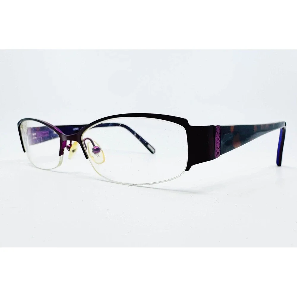 XOXO Allure Eyeglasses Womens Purple Tortoise Semi Rimless 53-16-135